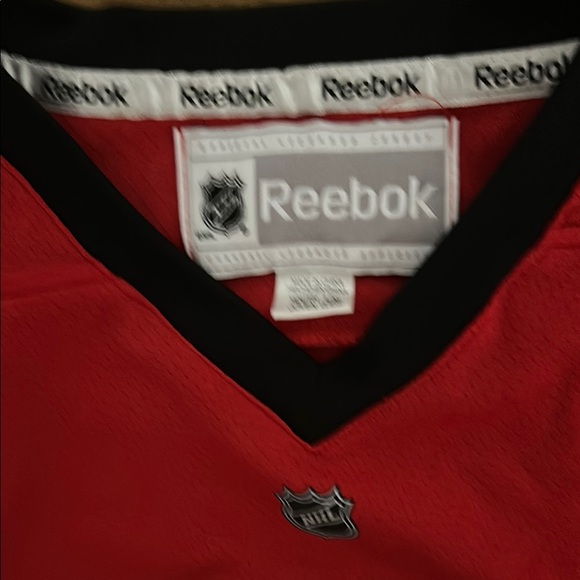Blackhawk Reebok Red and Black Hockey Jersey - Picture 4 of 5